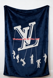 Luxury Embroidered LV Flannel Throw 376